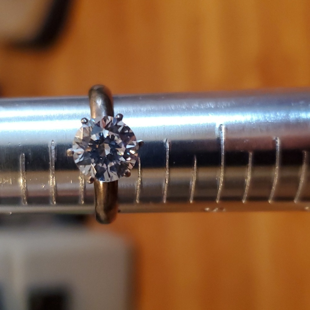 Sterling Silver CZ Engagement Ring - Picture 2 of 4